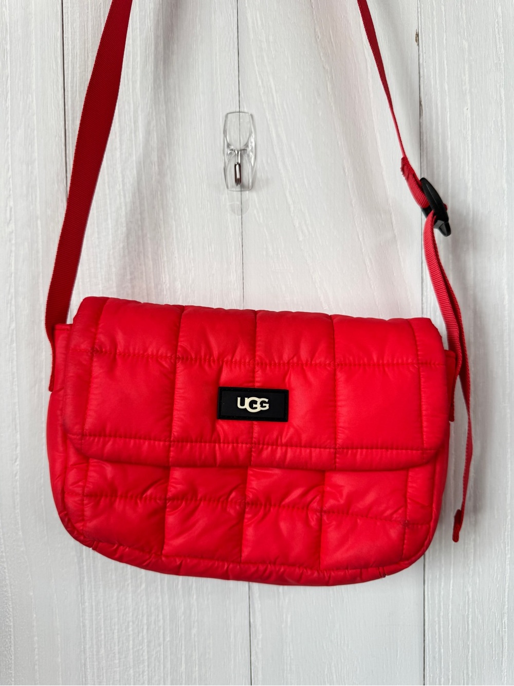 UGG Bright Red Quilted Crossbody Shoulder Bag